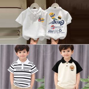Stylish cotton Polo t-shirt combo for boys=HZ-581