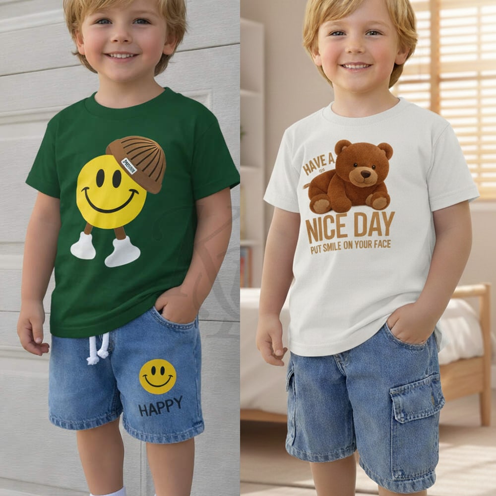 Premium Quality T-Shirt And Jeans Pant Combo Set For Baby=WH-130