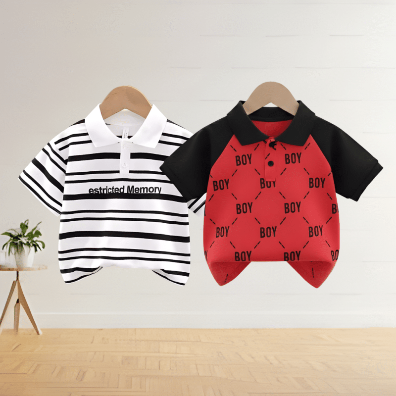 Stylish cotton Polo t-shirt combo for boys=HZ-656