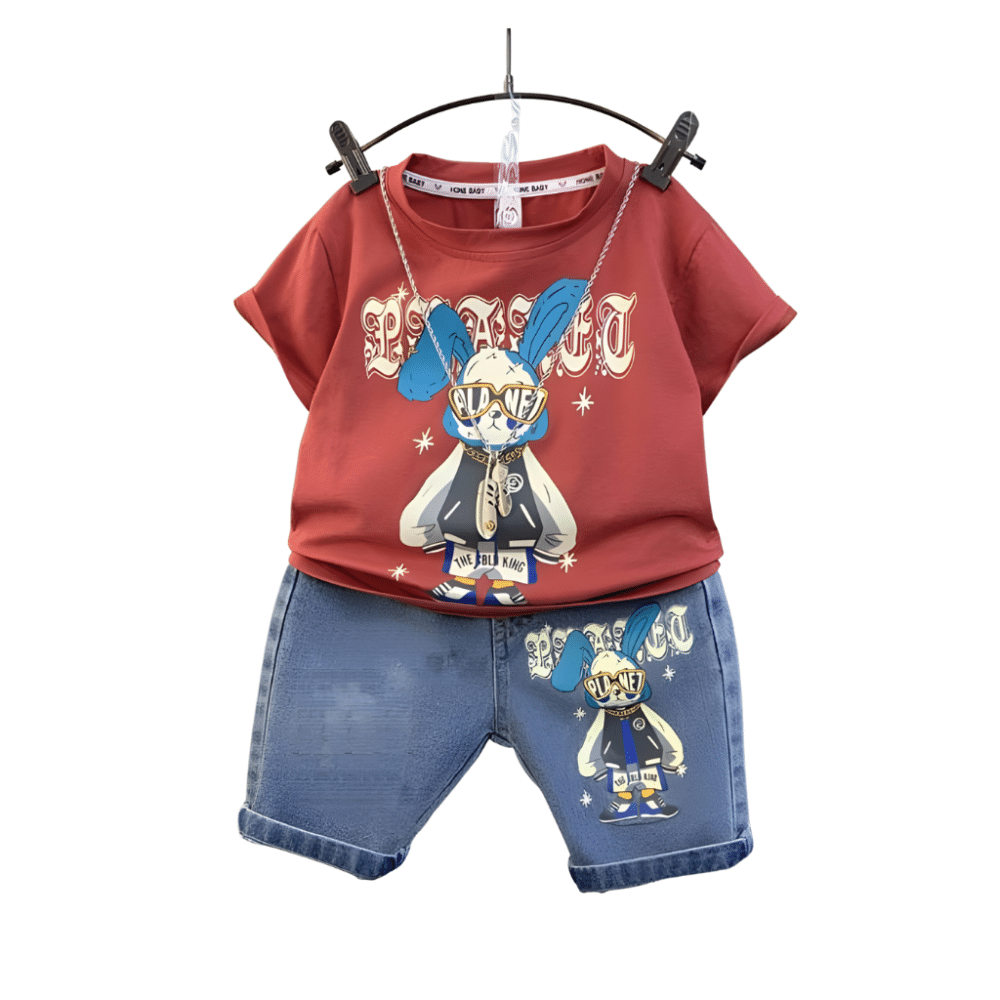 Premium Quality T-Shirt And Jeans Pant Combo Set For Baby=WH-122