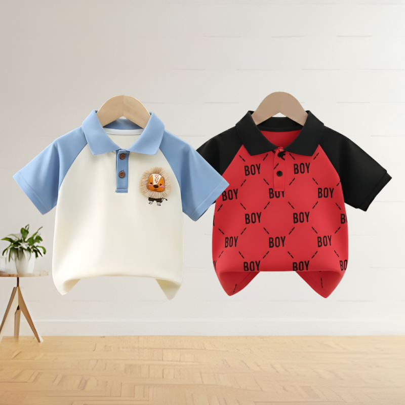 Stylish cotton Polo t-shirt combo for boys=HZ-653