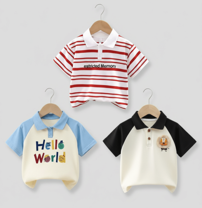 Stylish cotton Polo t-shirt combo for boys=HZ-569