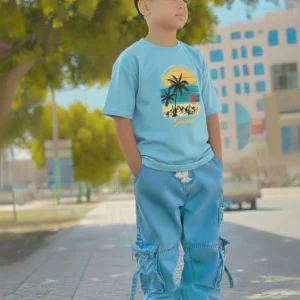 Denim Pant & DTF T-shirt set=WH-161