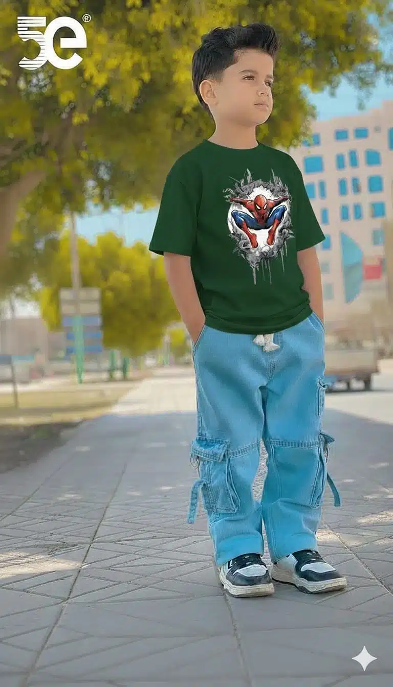 Denim Pant & DTF T-shirt set=WH-164