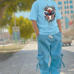 Denim Pant & DTF T-shirt set=WH-160