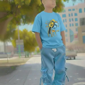 Denim Pant & DTF T-shirt set=WH-144