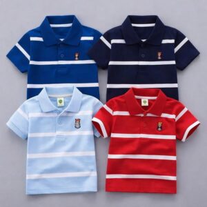 TMF-629 POLO T SHIRT Combo 4pcs-(royal-blue/navy/light sky-blue/red)