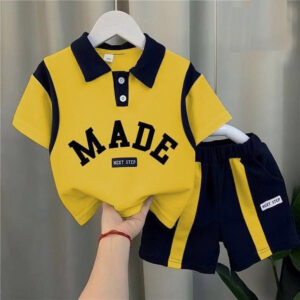 TMF-24 POLO T SHIRT PANT COMBO 2 PCS (yellow-full made)