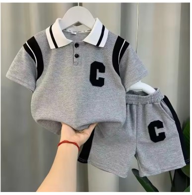 TMF-22 POLO T SHIRT PANT COMBO 2 PCS (gray-C)