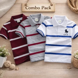 TMF-552 POLO T SHIRT Combo 3pcs-(maroon/grey/usa-white)