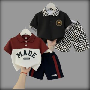TMF-330 POLO T SHIRT COMBO 2 SET (maroon made/black tm)