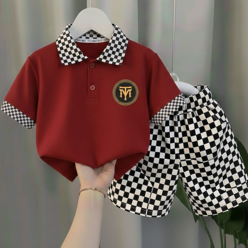 TMF-17 POLO T SHIRT & PANT COMBO 2 PCS (tm-maroon)