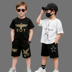 2 set Stylish cotton t-shirt and pant combo for boys-JS-99