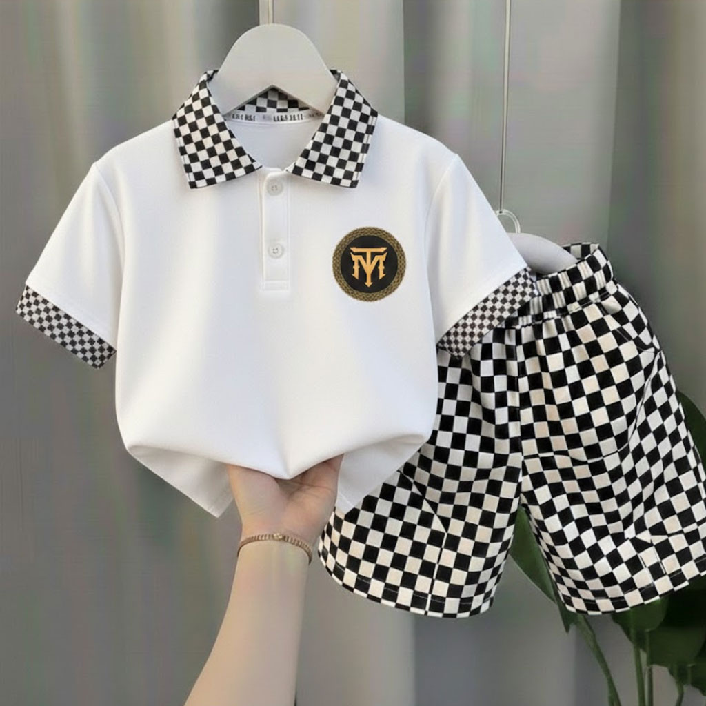 TMF-19 POLO T SHIRT PANT COMBO 2 PCS (tm-white)