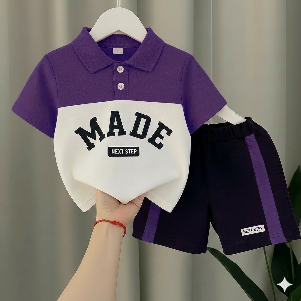 TMF-7 POLO T SHIRT & PANT COMBO 2 PCS (purple made)